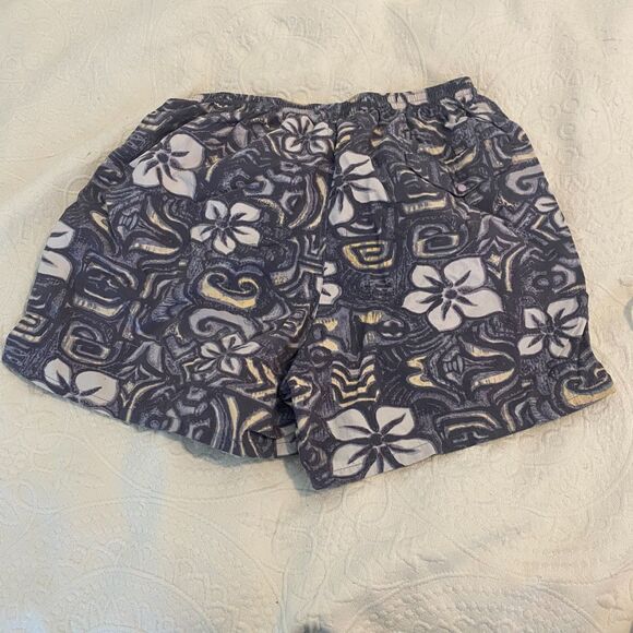 Vintage Patagonia size Medium Hibiscus Hawaiian Floral Surf Swim Trunks Shorts - Picture 2 of 8